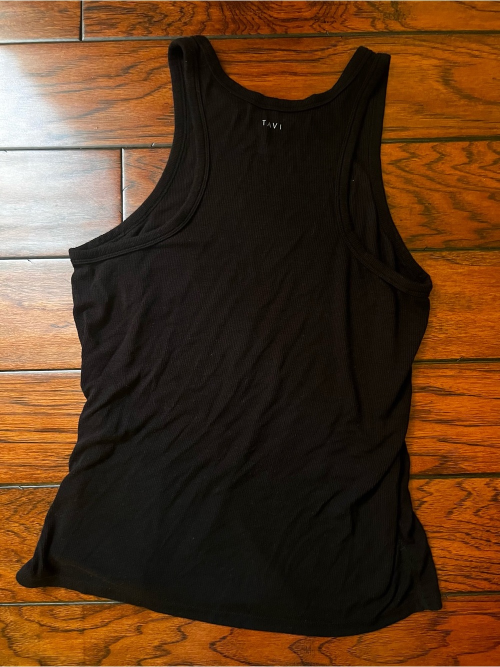 TAVI Black Ribbed Tank - Women's Sleeveless Scoop Neck - Picture 2 of 5